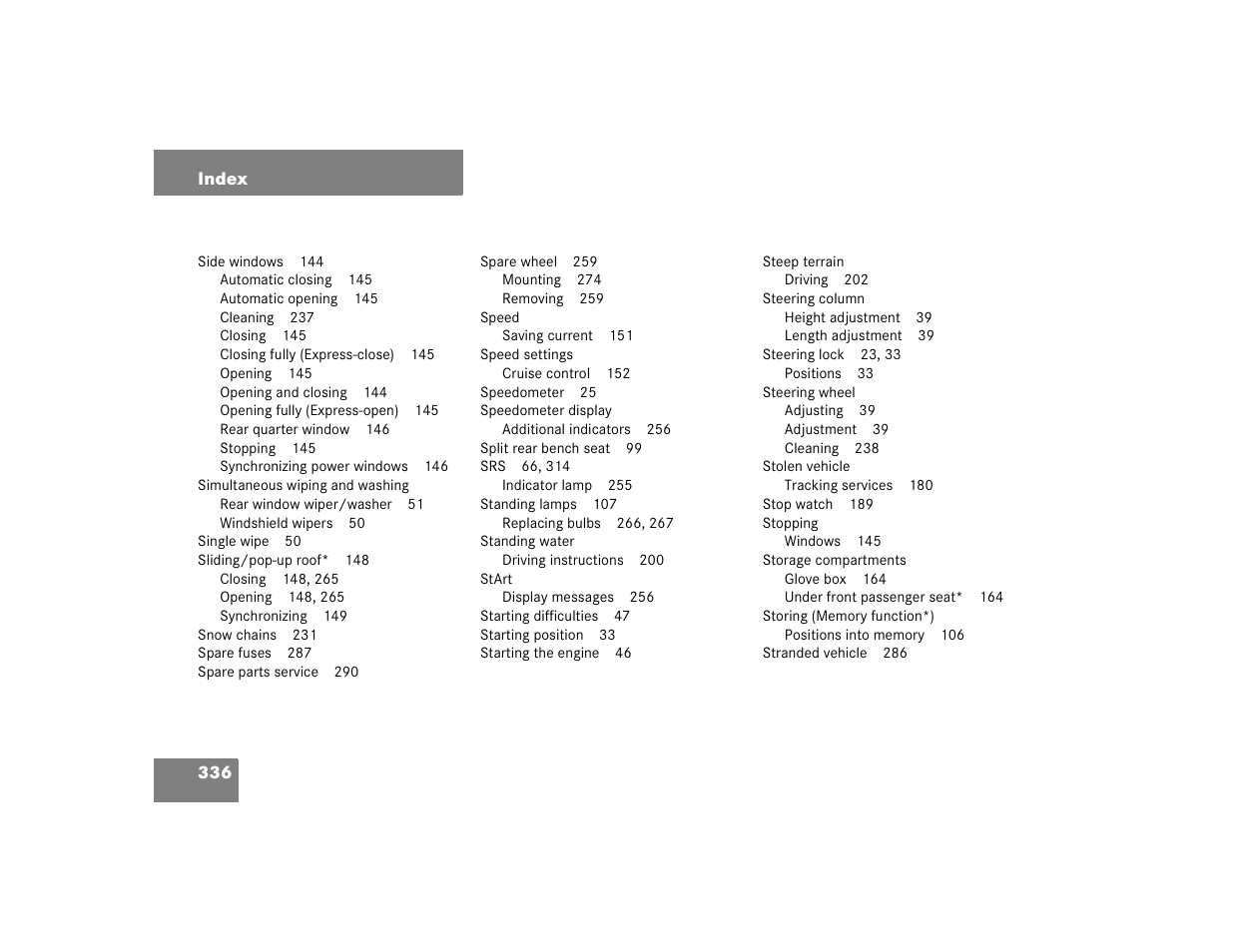Mercedes-Benz 2004 ML 500 User Manual | Page 336 / 344