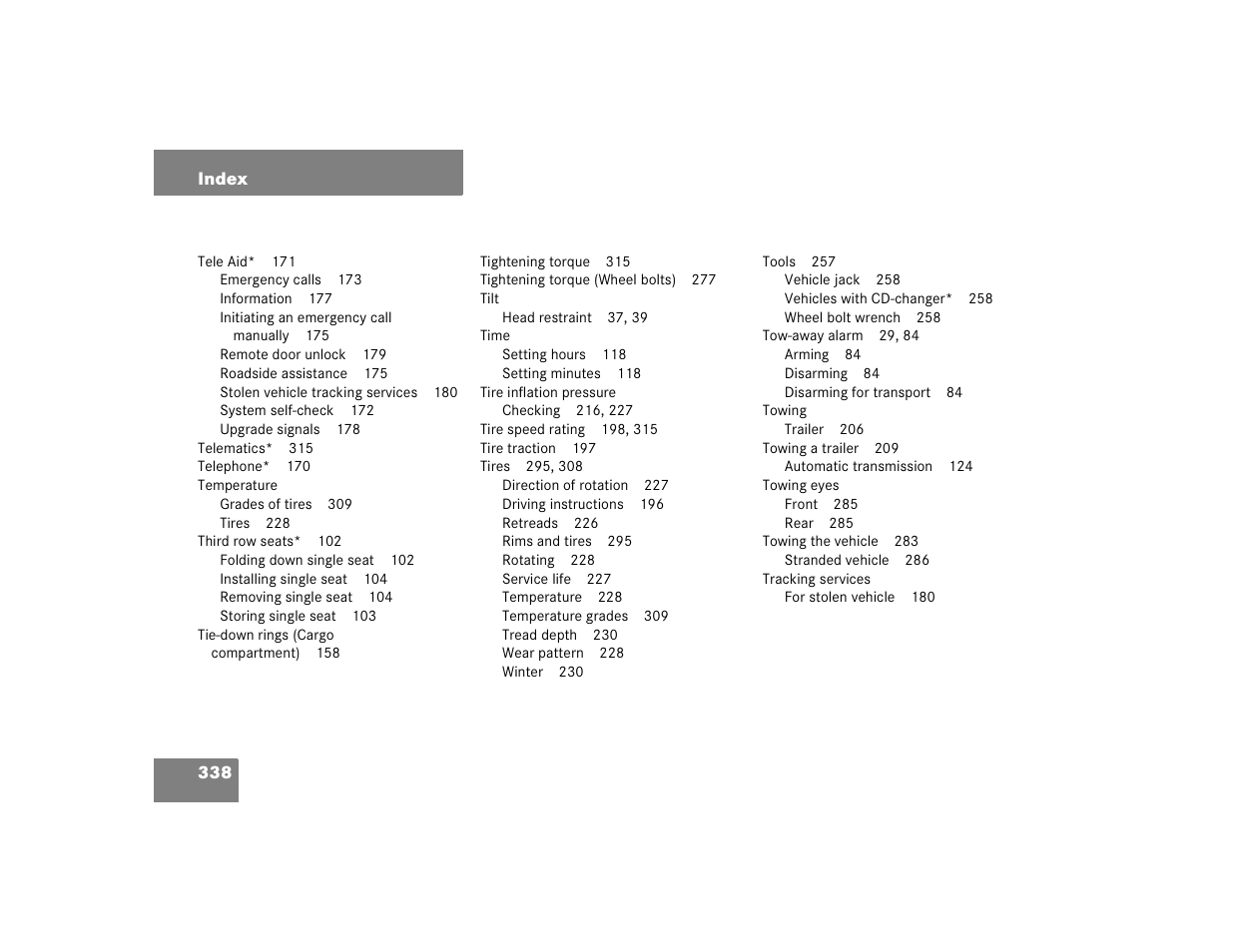 Mercedes-Benz 2004 ML 500 User Manual | Page 338 / 344