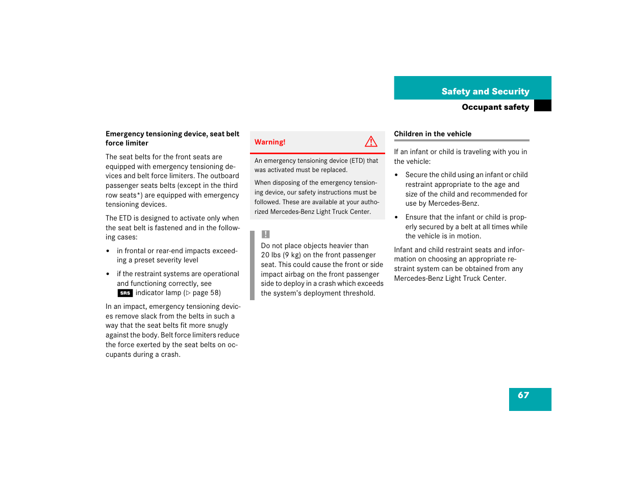 Mercedes-Benz 2004 ML 500 User Manual | Page 67 / 344