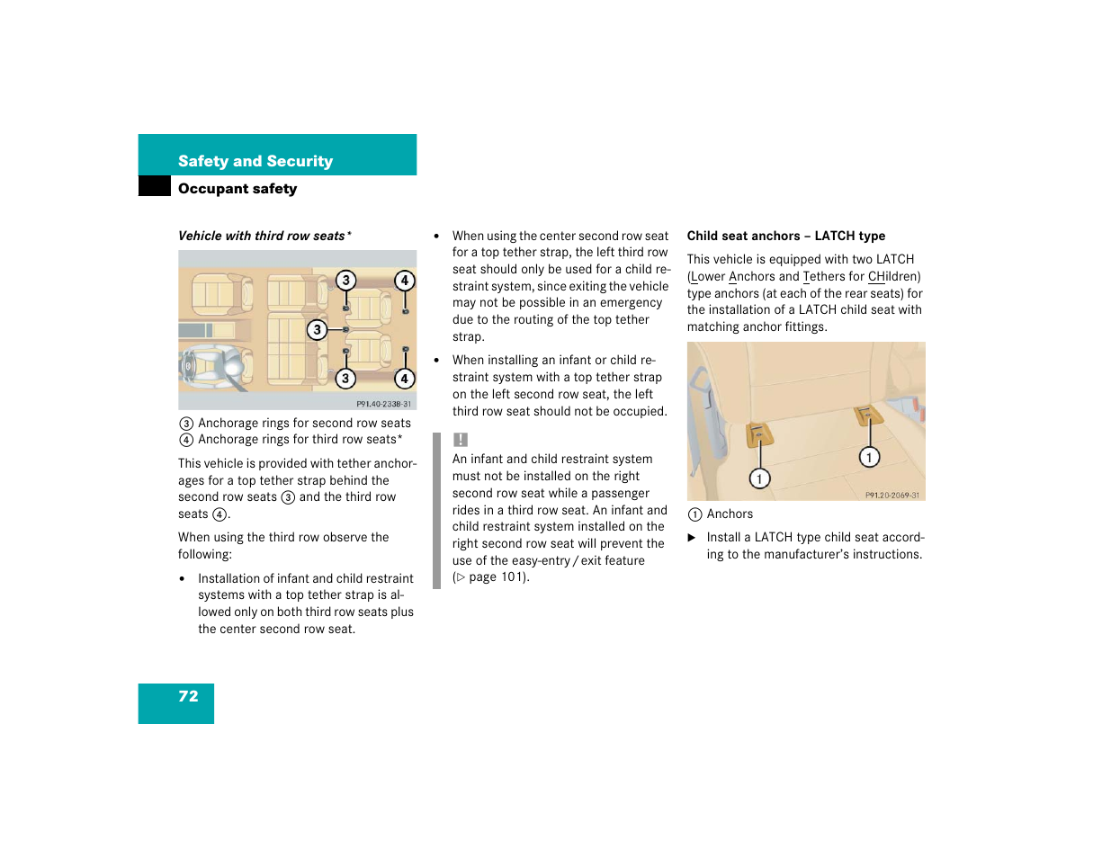 Mercedes-Benz 2004 ML 500 User Manual | Page 72 / 344