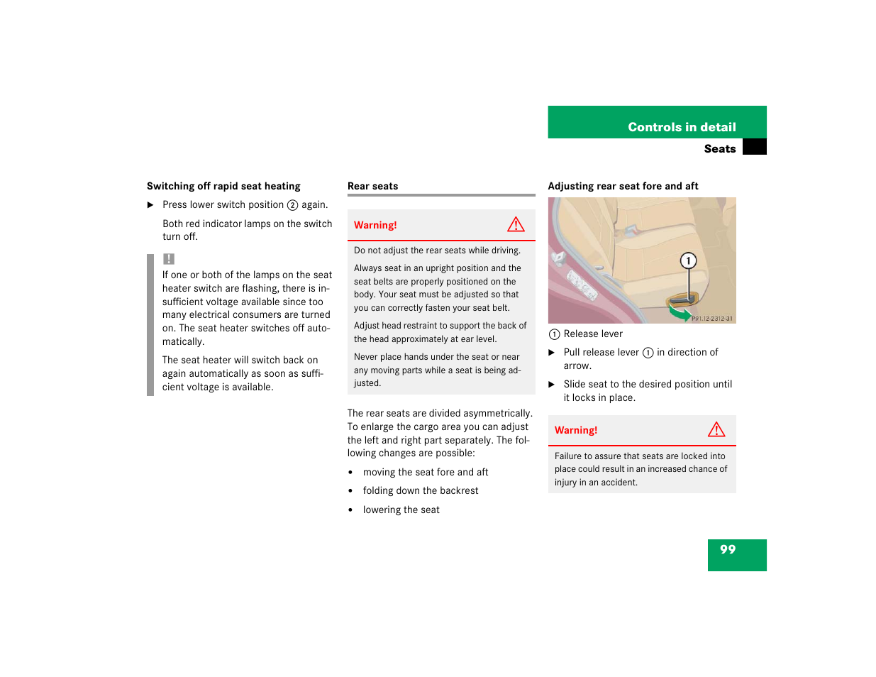 Mercedes-Benz 2004 ML 500 User Manual | Page 99 / 344