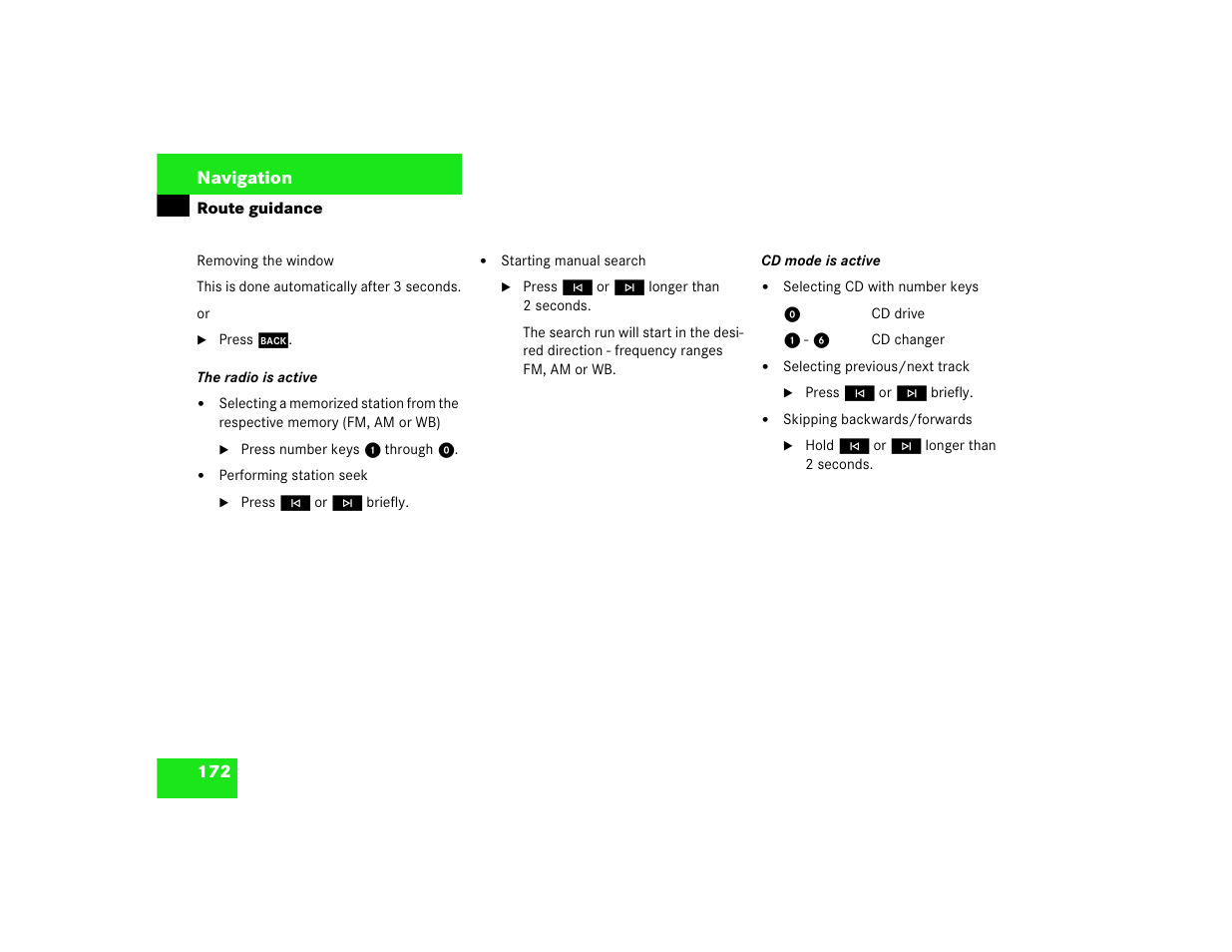 Mercedes-Benz Command 209 User Manual | Page 180 / 225