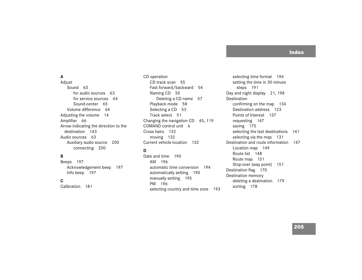 Mercedes-Benz Command 209 User Manual | Page 213 / 225