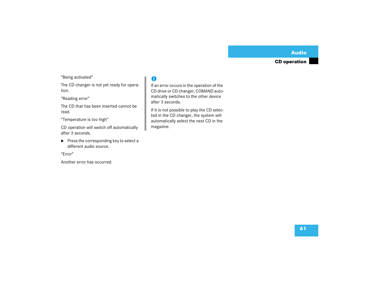 Mercedes-Benz Command 209 User Manual | Page 69 / 225