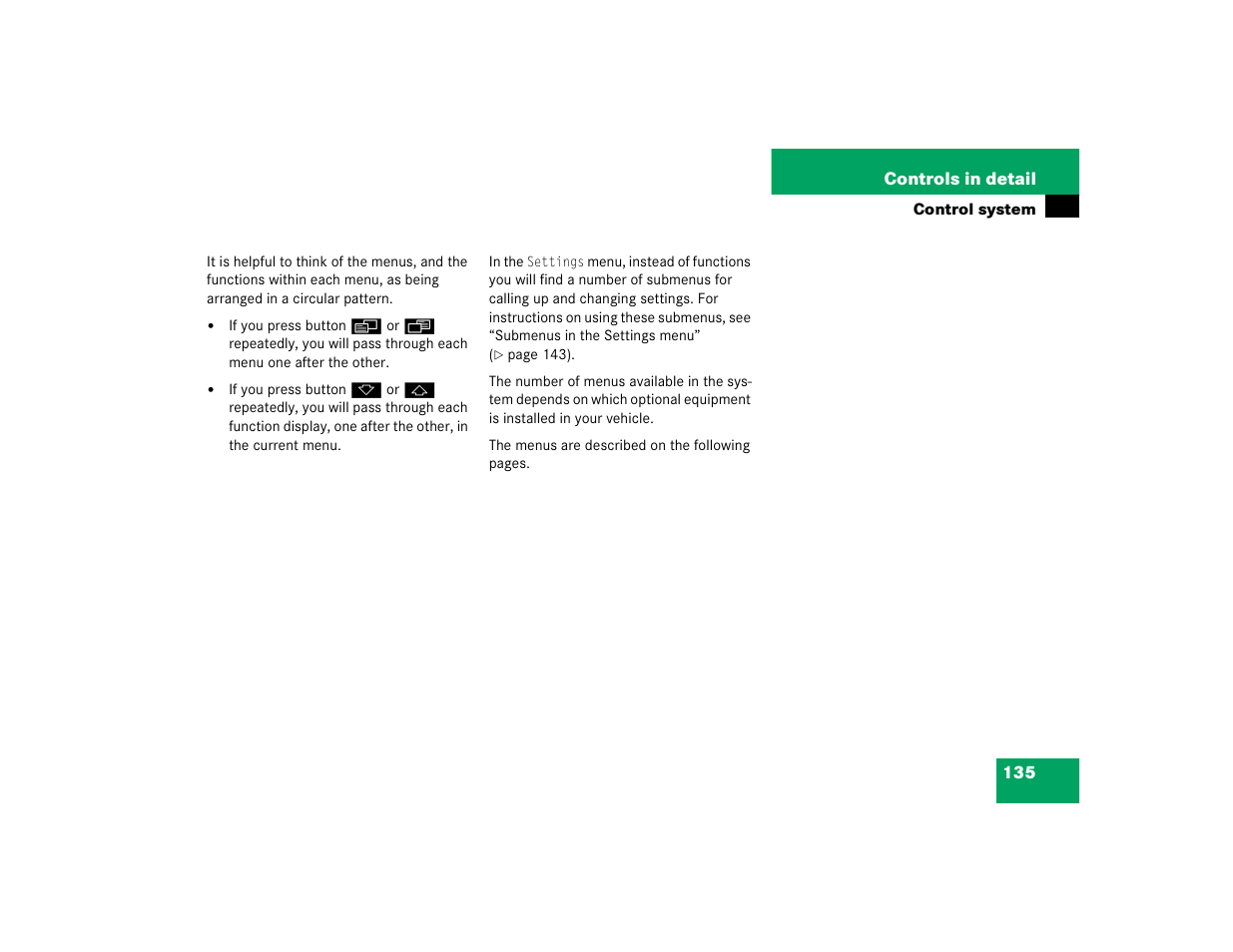 Mercedes-Benz 2005 CLK 320 User Manual | Page 136 / 506