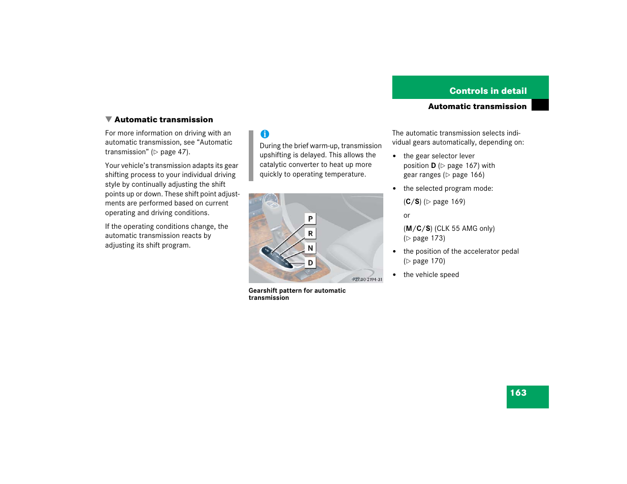 Mercedes-Benz 2005 CLK 320 User Manual | Page 164 / 506