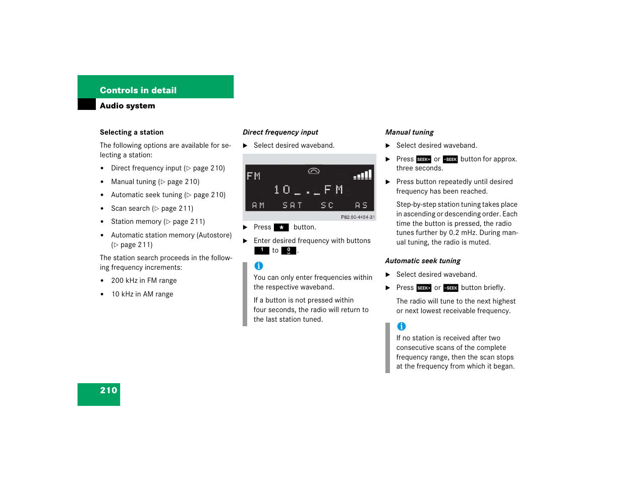 210 controls in detail | Mercedes-Benz 2005 CLK 320 User Manual | Page 211 / 506