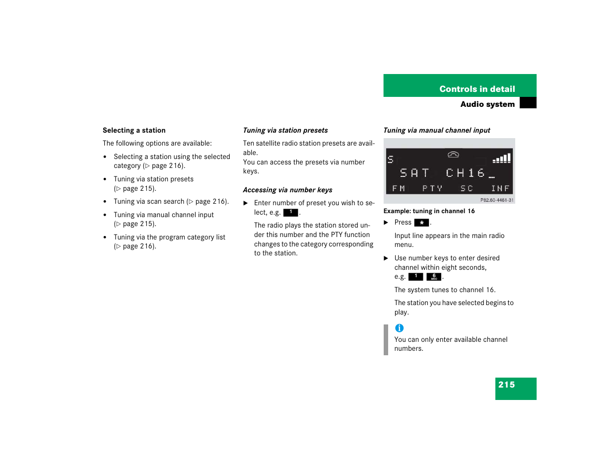 Mercedes-Benz 2005 CLK 320 User Manual | Page 216 / 506