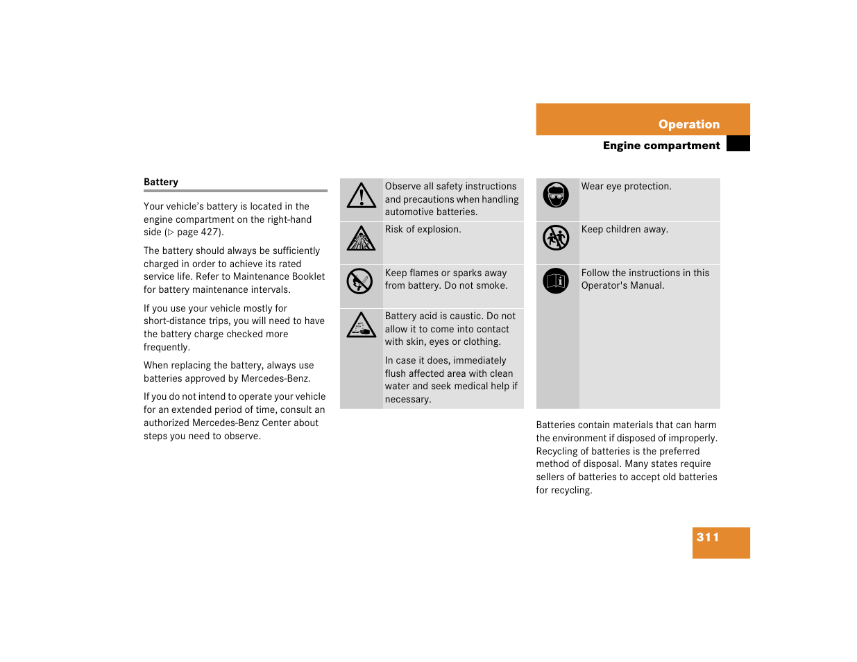 Mercedes-Benz 2005 CLK 320 User Manual | Page 312 / 506