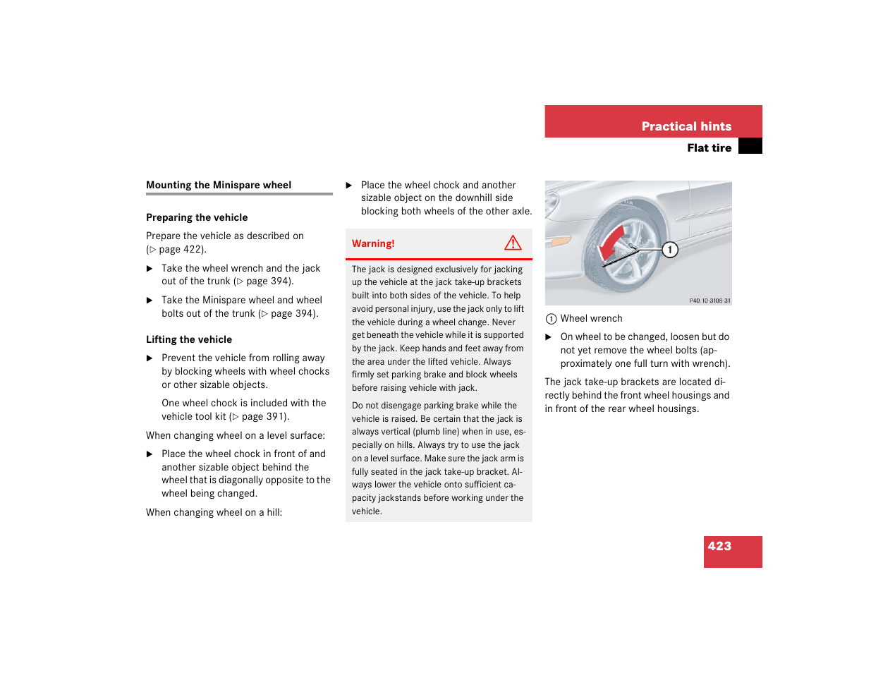 Mercedes-Benz 2005 CLK 320 User Manual | Page 424 / 506