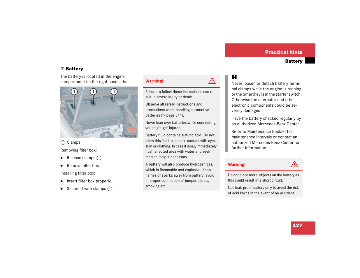 Mercedes-Benz 2005 CLK 320 User Manual | Page 428 / 506