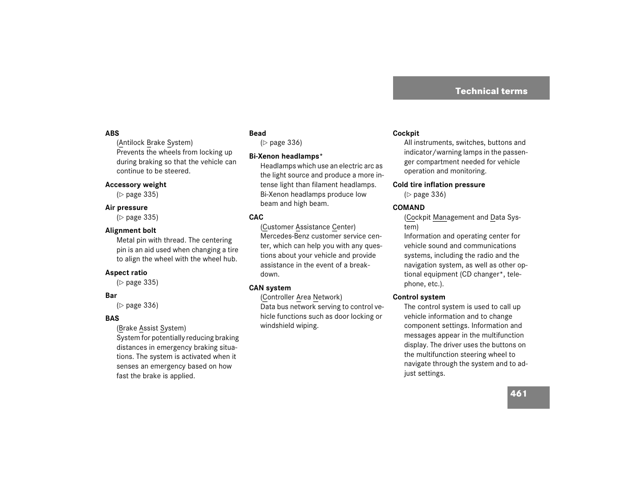 Mercedes-Benz 2005 CLK 320 User Manual | Page 462 / 506