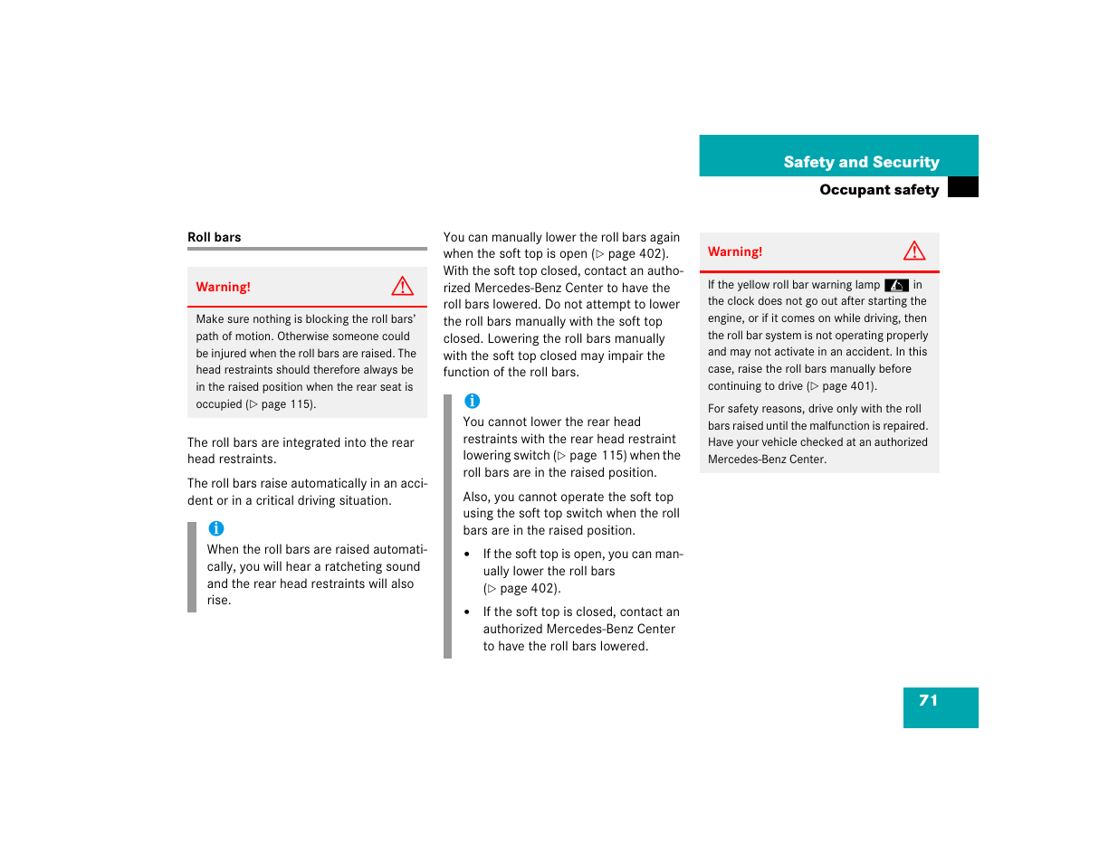 Mercedes-Benz 2005 CLK 320 User Manual | Page 72 / 506