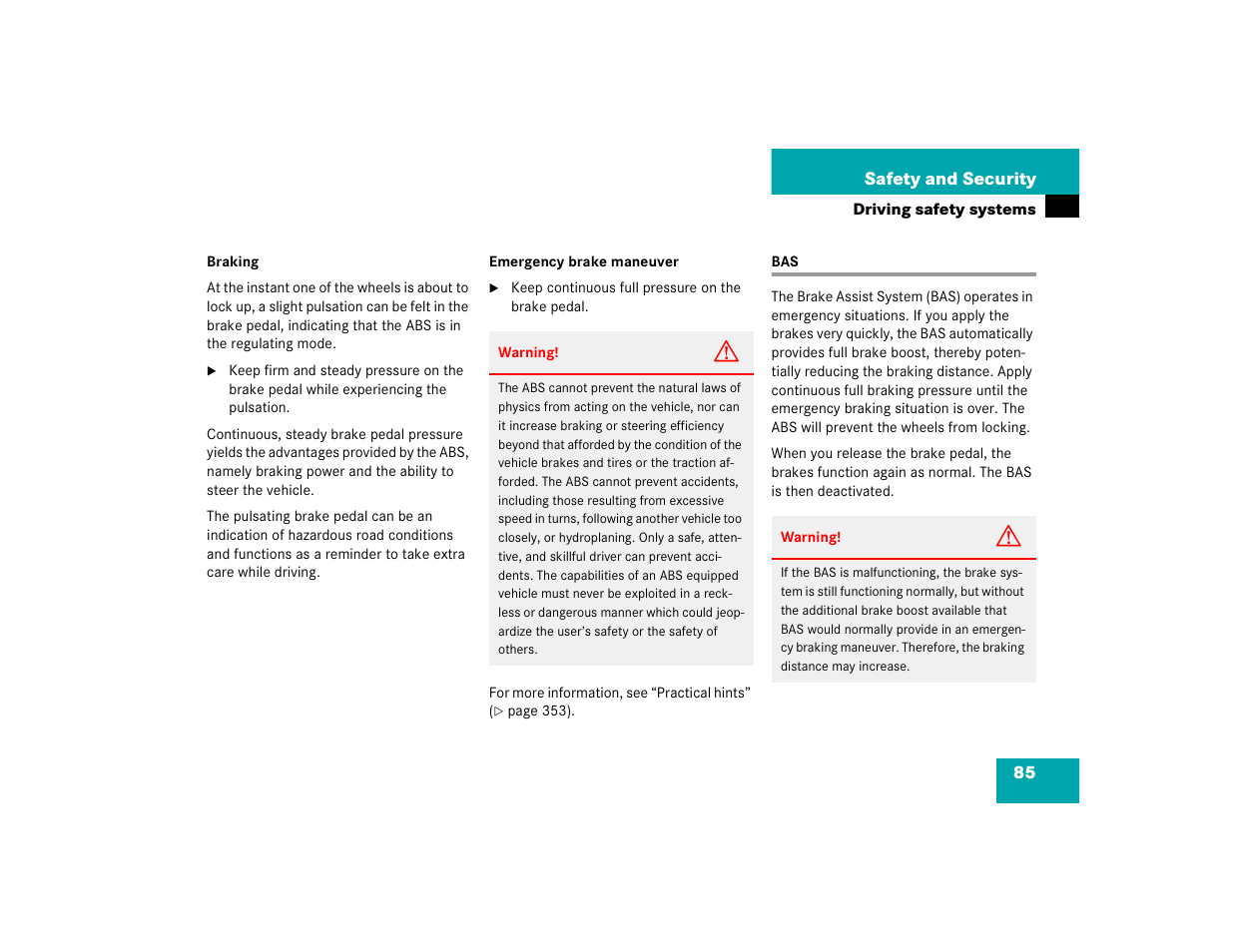 Mercedes-Benz 2005 CLK 320 User Manual | Page 86 / 506