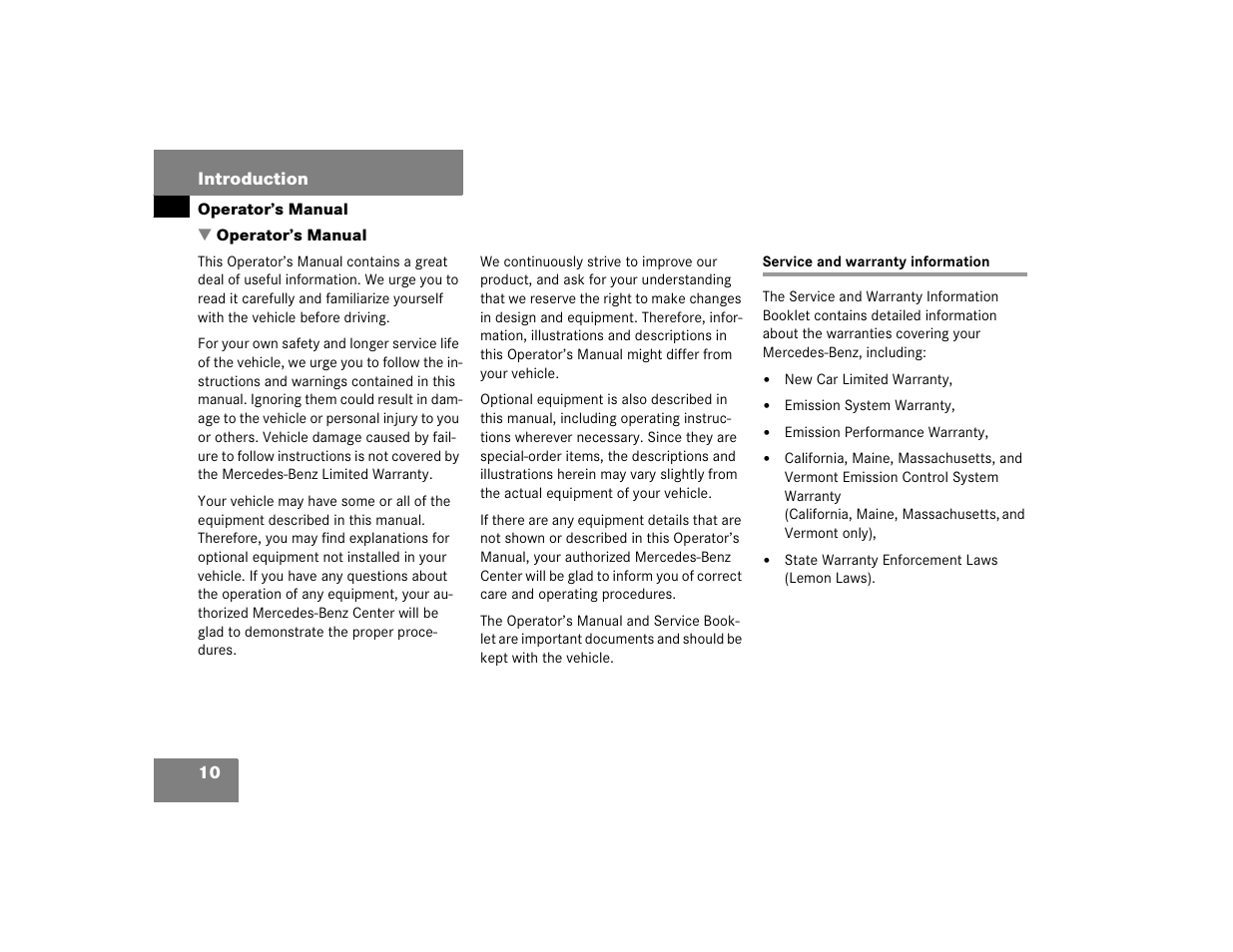 Mercedes-Benz 2004 C-Class Coupe User Manual | Page 10 / 376