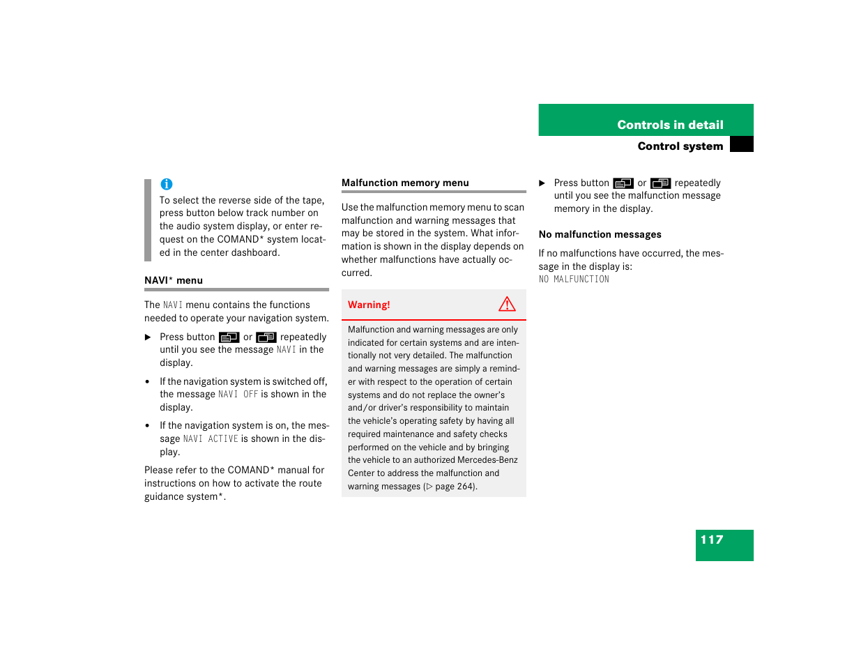 Mercedes-Benz 2004 C-Class Coupe User Manual | Page 117 / 376
