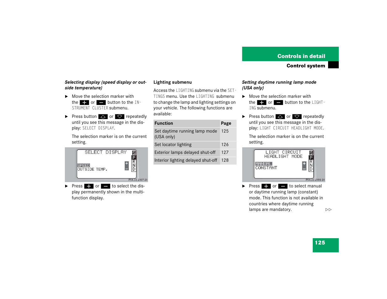 Mercedes-Benz 2004 C-Class Coupe User Manual | Page 125 / 376