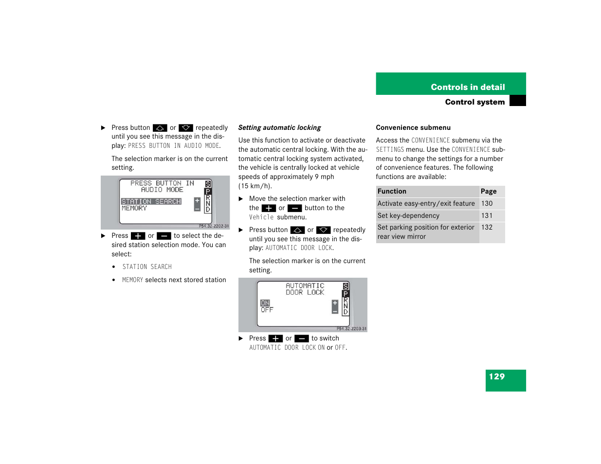 Mercedes-Benz 2004 C-Class Coupe User Manual | Page 129 / 376