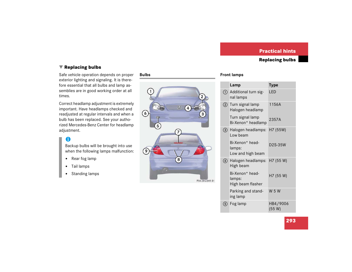 Mercedes-Benz 2004 C-Class Coupe User Manual | Page 293 / 376