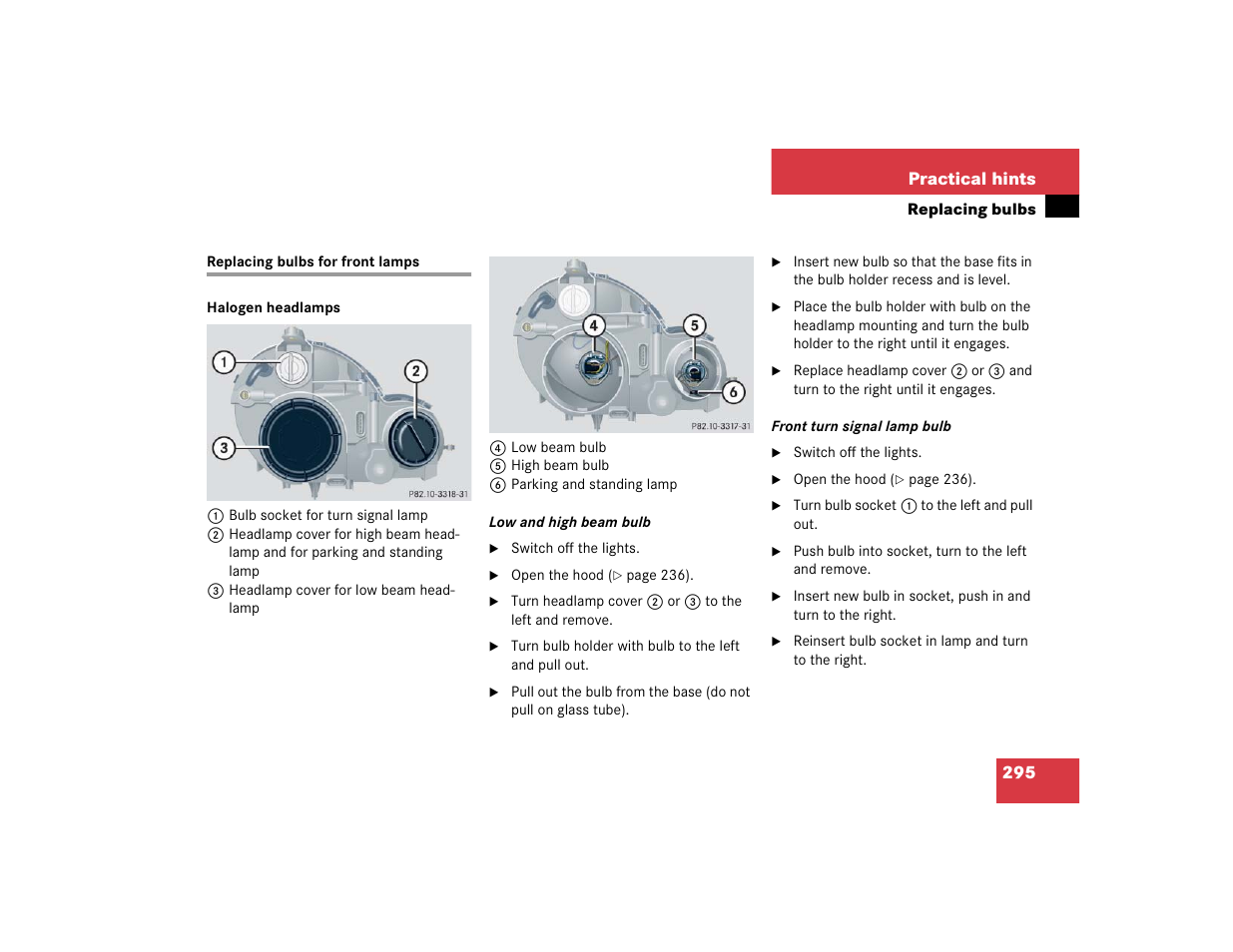 295 practical hints | Mercedes-Benz 2004 C-Class Coupe User Manual | Page 295 / 376