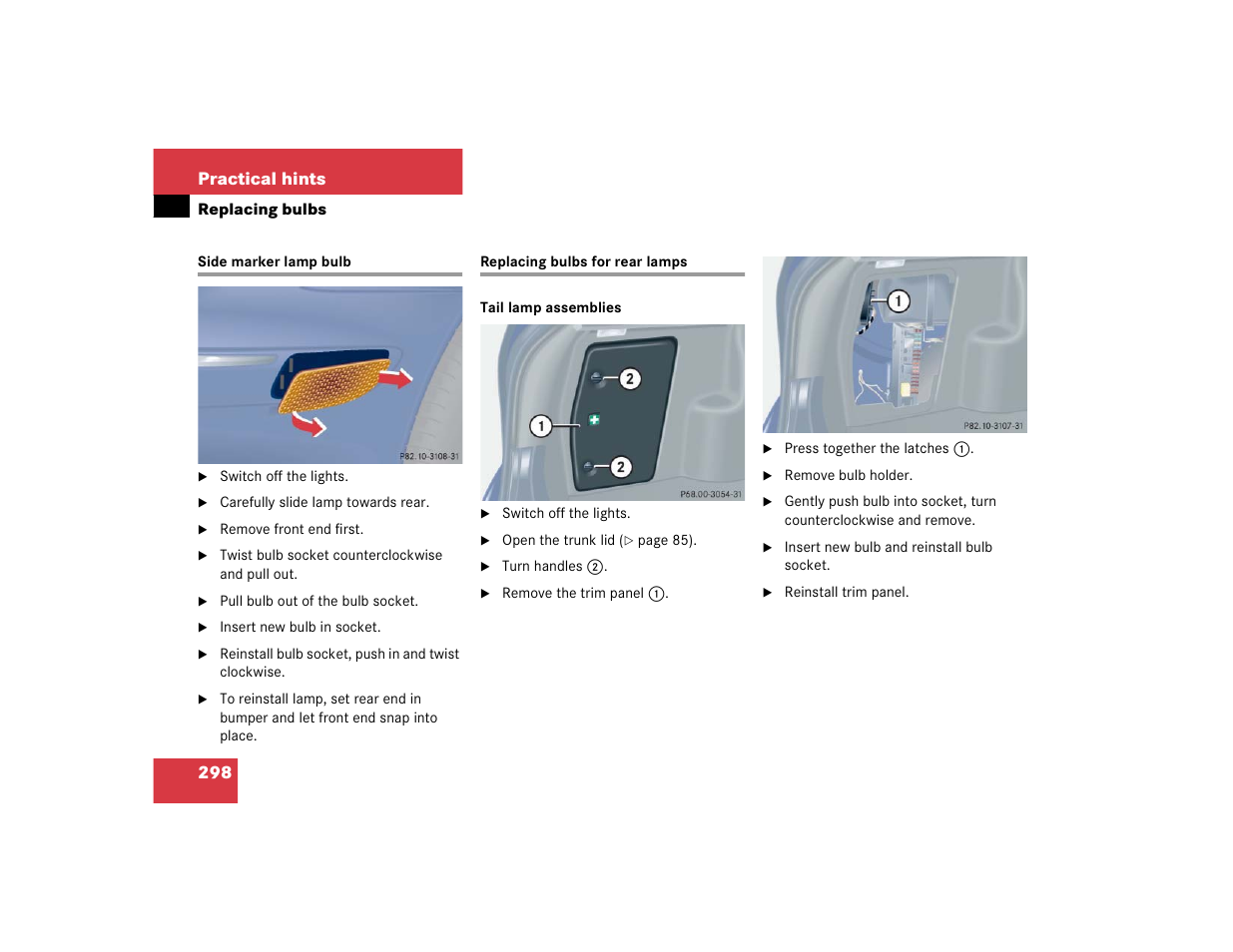 298 practical hints | Mercedes-Benz 2004 C-Class Coupe User Manual | Page 298 / 376