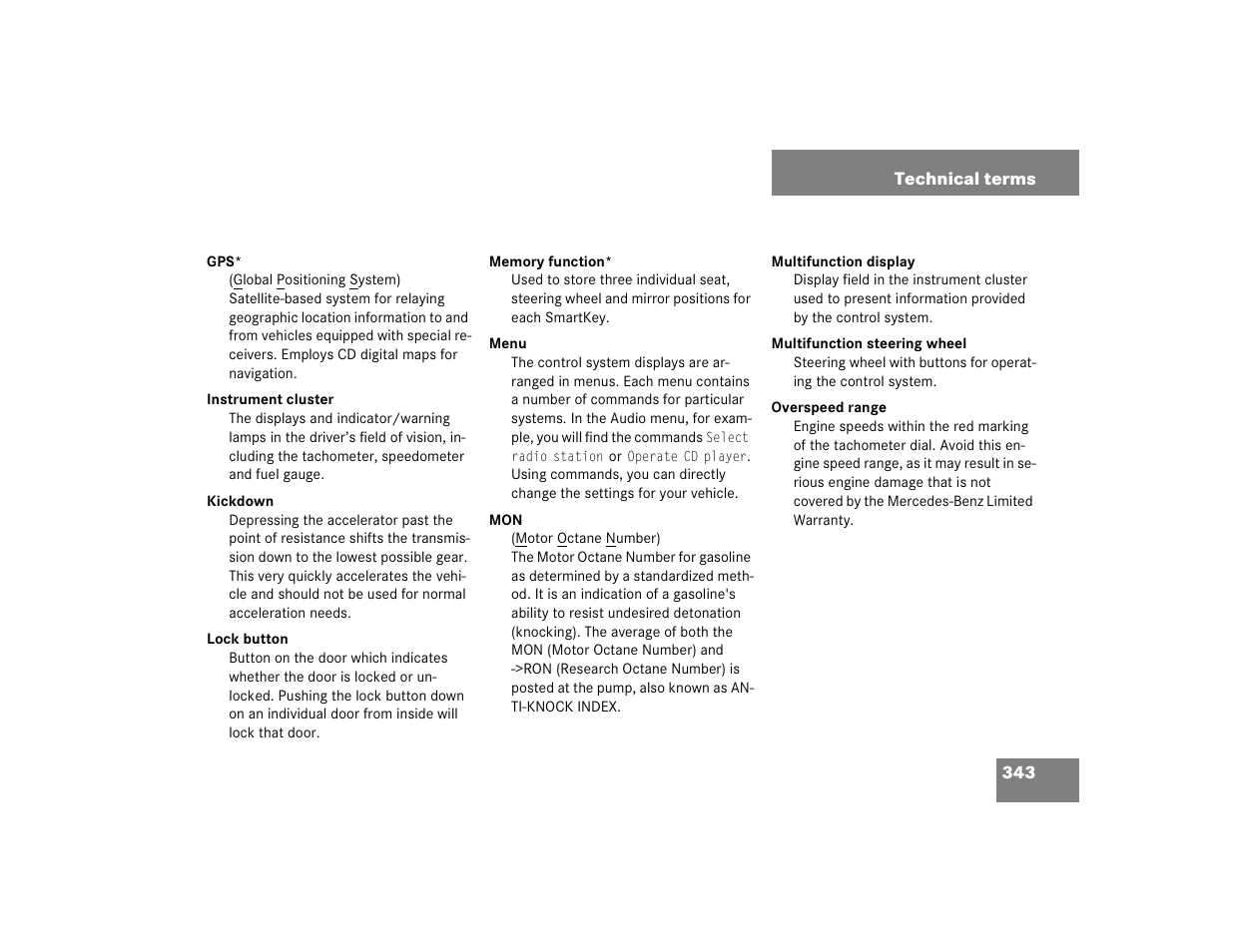Mercedes-Benz 2004 C-Class Coupe User Manual | Page 343 / 376