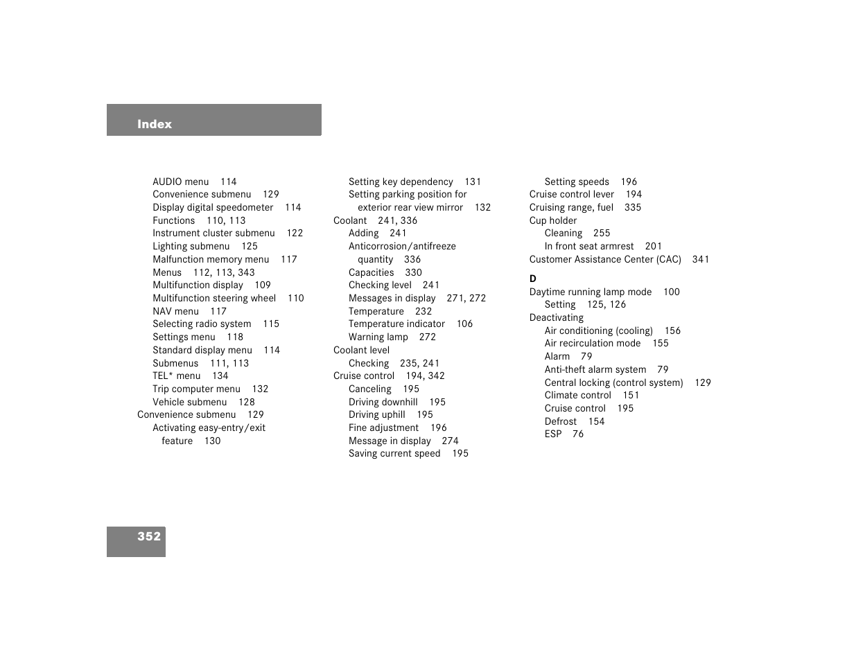 Mercedes-Benz 2004 C-Class Coupe User Manual | Page 352 / 376