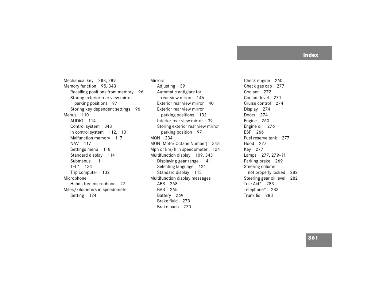 Mercedes-Benz 2004 C-Class Coupe User Manual | Page 361 / 376