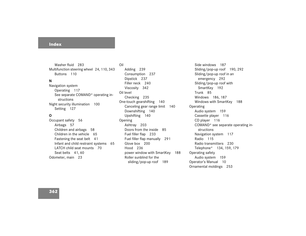 Mercedes-Benz 2004 C-Class Coupe User Manual | Page 362 / 376