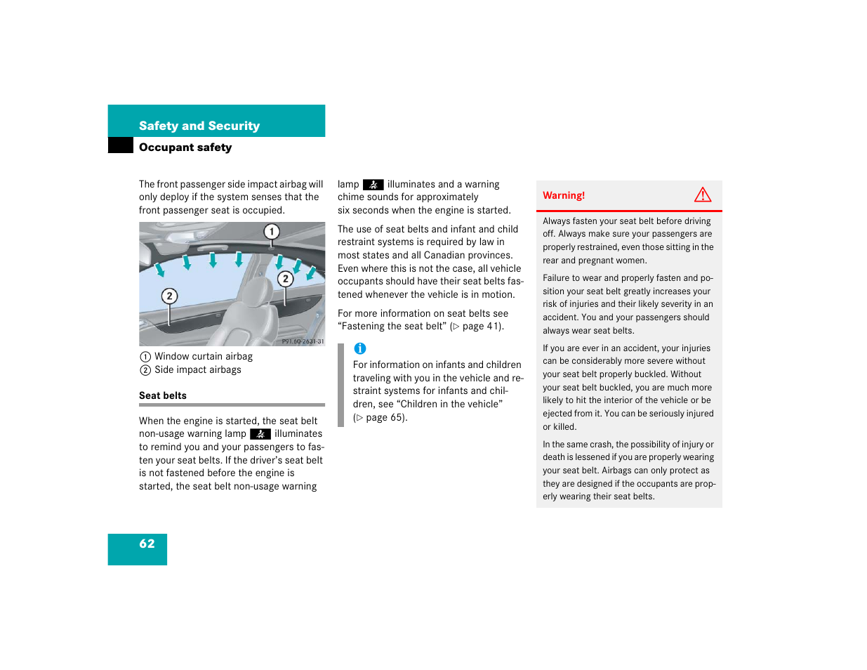 Mercedes-Benz 2004 C-Class Coupe User Manual | Page 62 / 376