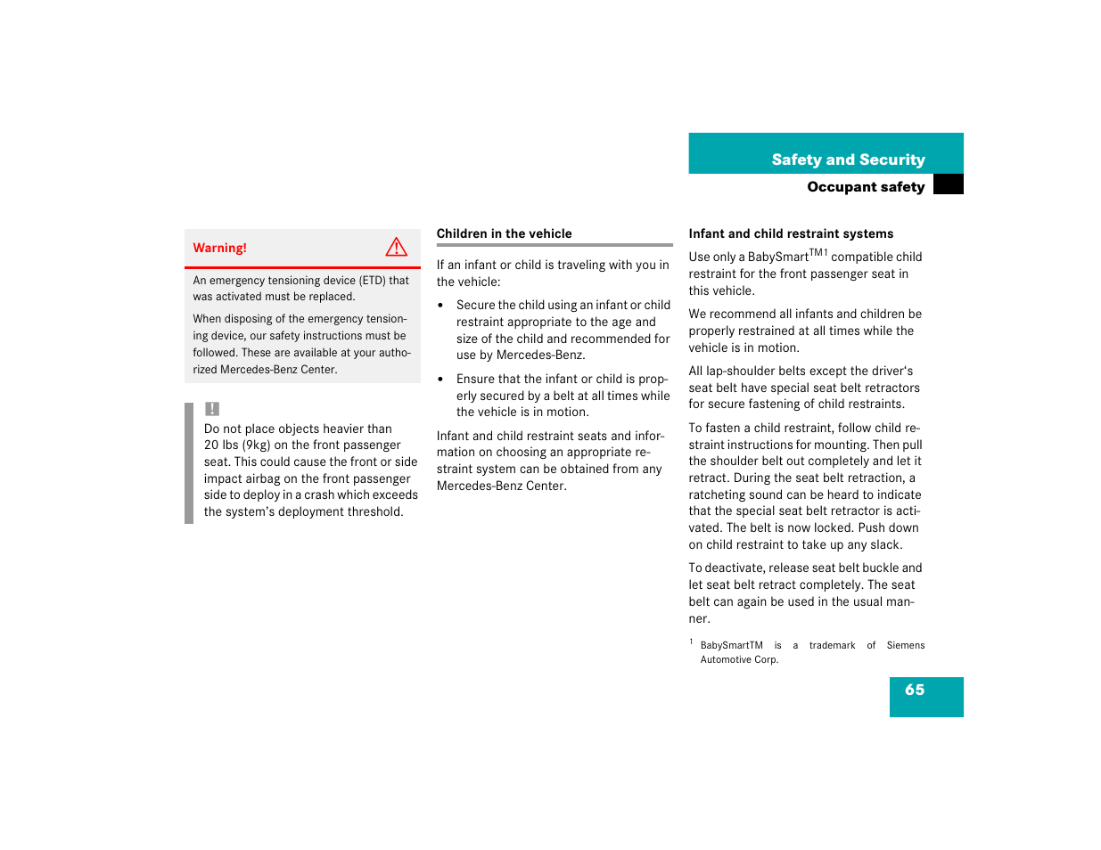 Mercedes-Benz 2004 C-Class Coupe User Manual | Page 65 / 376