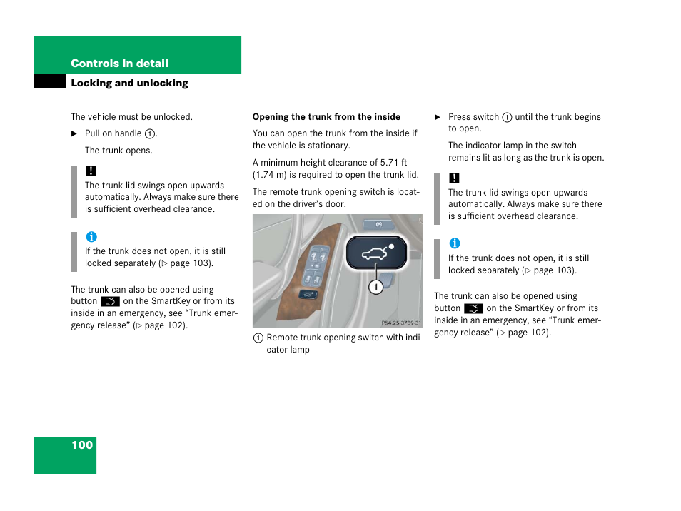 Mercedes-Benz 2006 C 55 AMG User Manual | Page 101 / 473