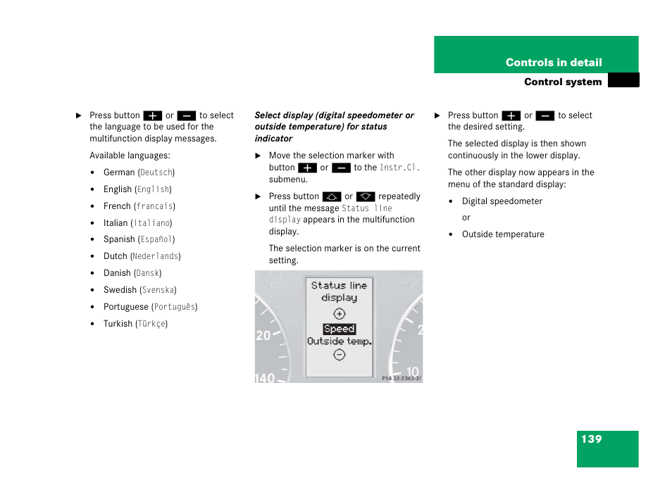 139 controls in detail | Mercedes-Benz 2006 C 55 AMG User Manual | Page 140 / 473