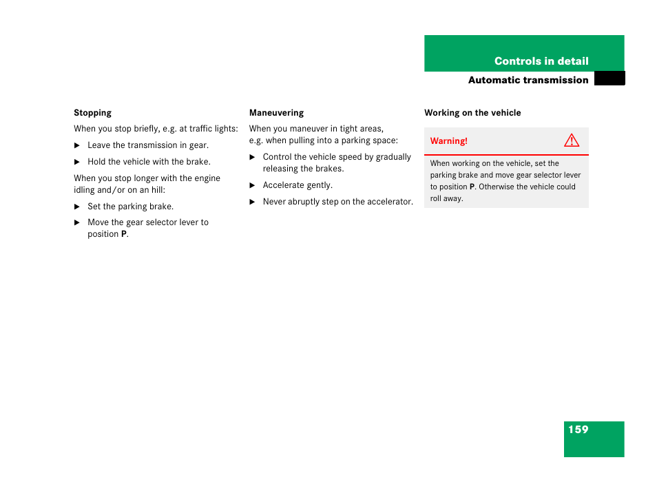 Mercedes-Benz 2006 C 55 AMG User Manual | Page 160 / 473