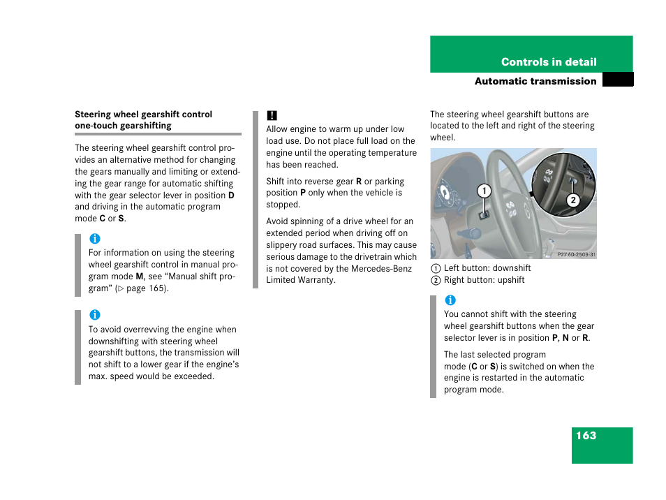 Mercedes-Benz 2006 C 55 AMG User Manual | Page 164 / 473