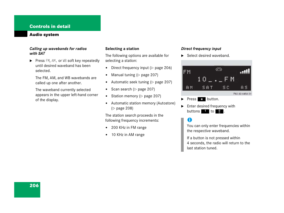 206 controls in detail | Mercedes-Benz 2006 C 55 AMG User Manual | Page 207 / 473