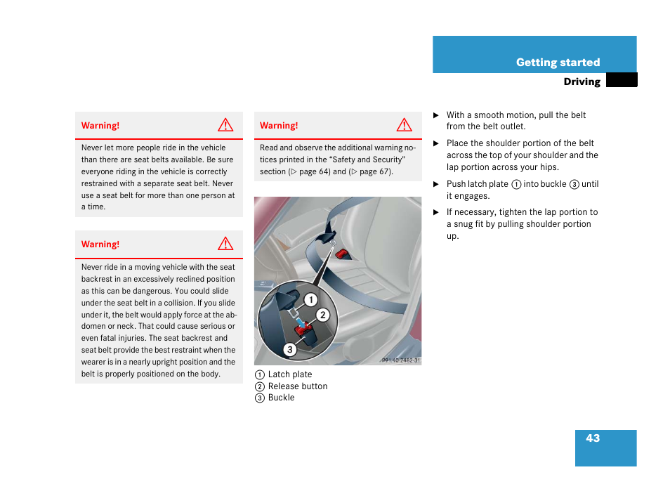 Mercedes-Benz 2006 C 55 AMG User Manual | Page 44 / 473