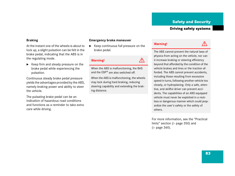 Mercedes-Benz 2006 C 55 AMG User Manual | Page 84 / 473