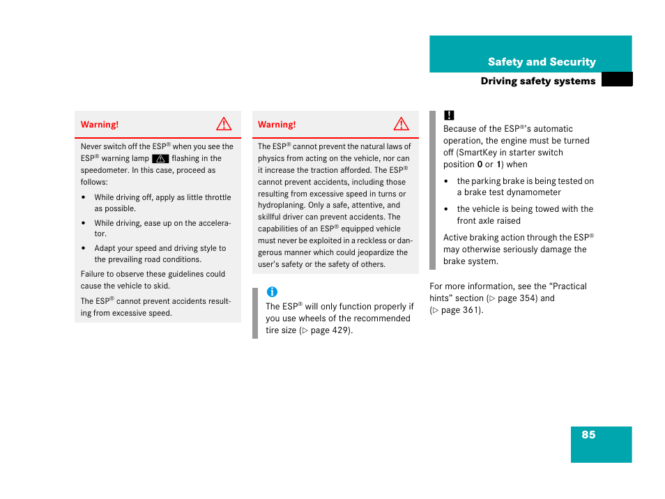 85 safety and security | Mercedes-Benz 2006 C 55 AMG User Manual | Page 86 / 473