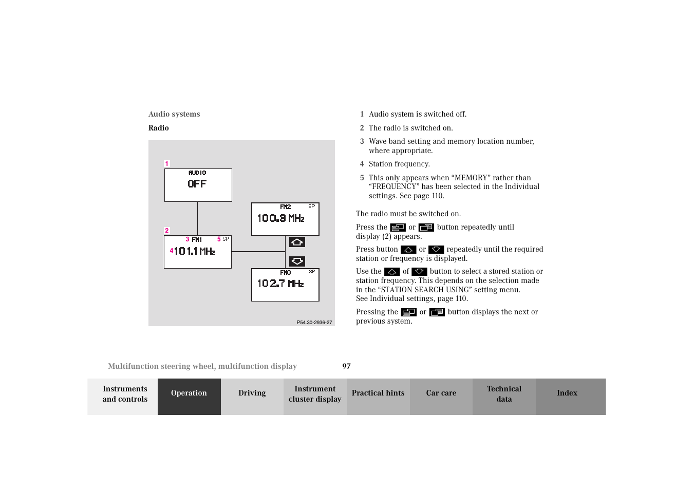 Audio systems, Radio | Mercedes-Benz 2003 E -Class Wagon User Manual | Page 100 / 354