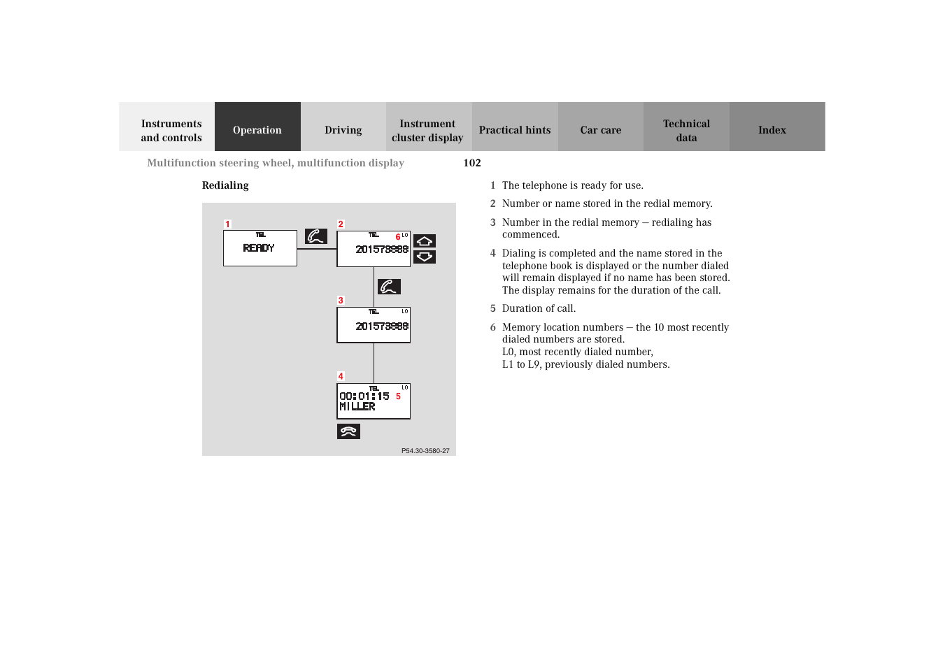 Redialing | Mercedes-Benz 2003 E -Class Wagon User Manual | Page 105 / 354