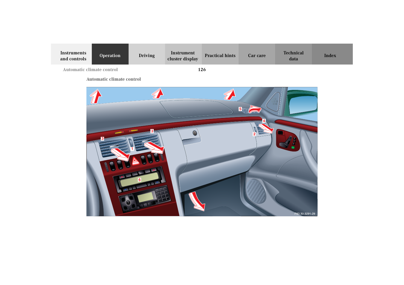 Automatic climate control | Mercedes-Benz 2003 E -Class Wagon User Manual | Page 129 / 354