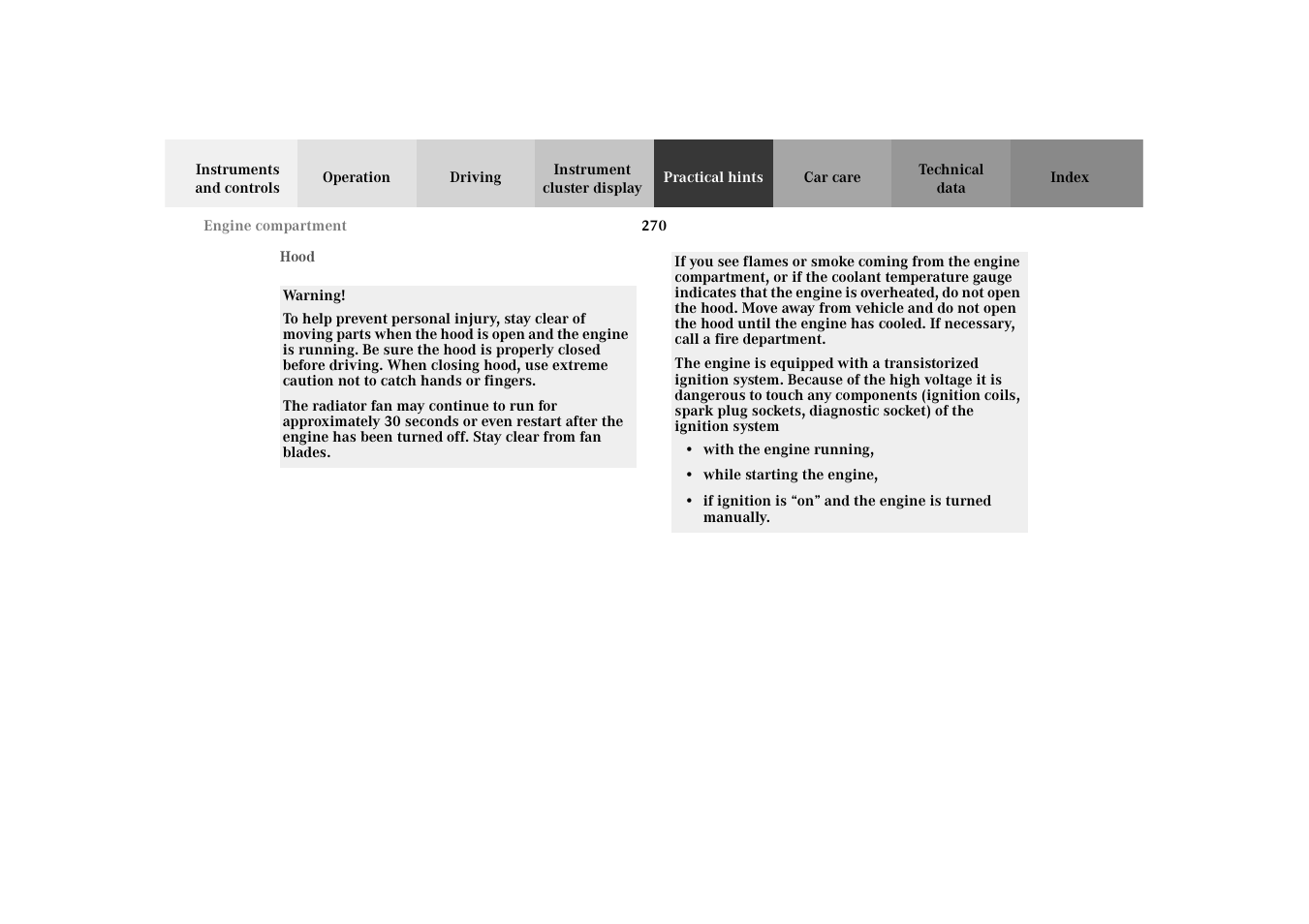 Hood | Mercedes-Benz 2003 E -Class Wagon User Manual | Page 273 / 354