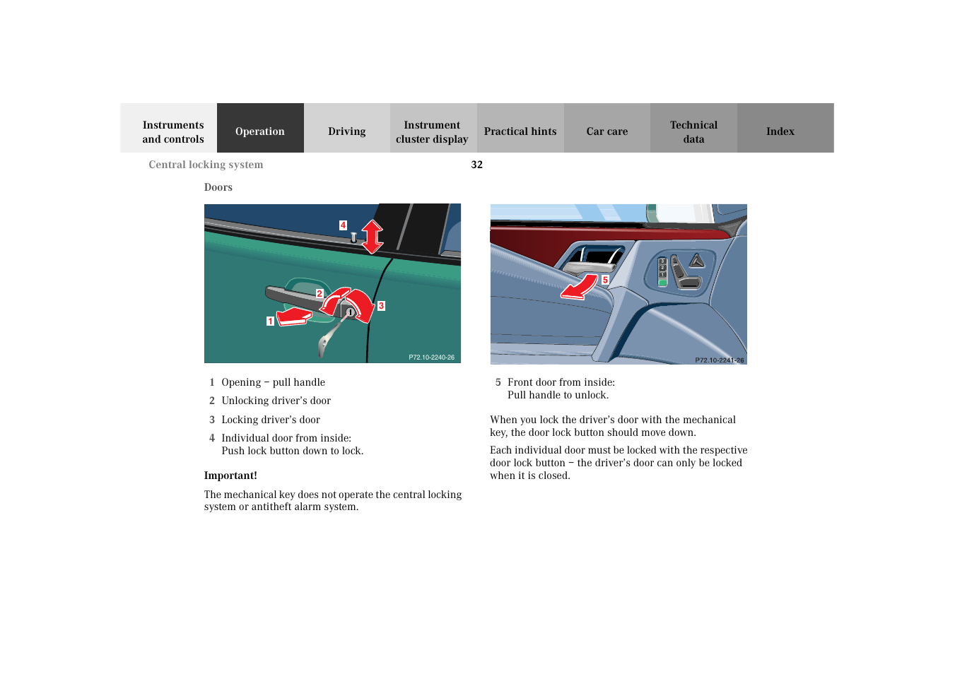 Doors | Mercedes-Benz 2003 E -Class Wagon User Manual | Page 35 / 354