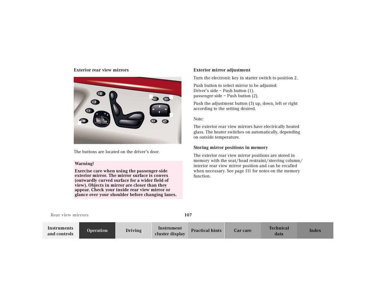 Mercedes-Benz 2001 S 430 User Manual | Page 110 / 421