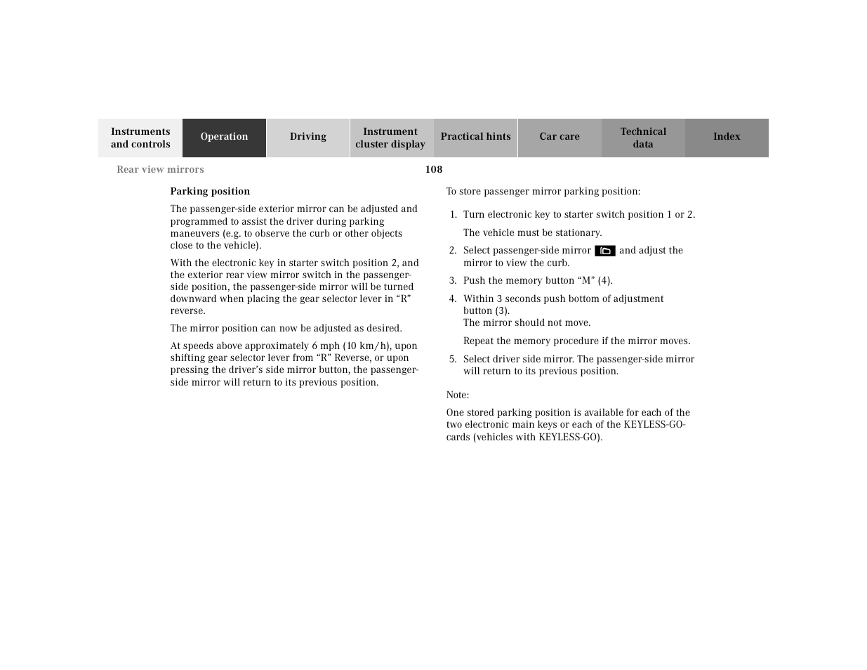 Mercedes-Benz 2001 S 430 User Manual | Page 111 / 421