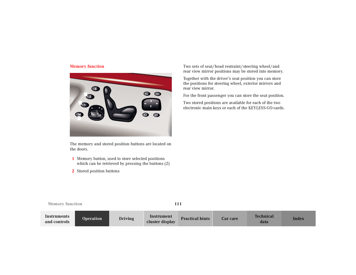 Mercedes-Benz 2001 S 430 User Manual | Page 114 / 421