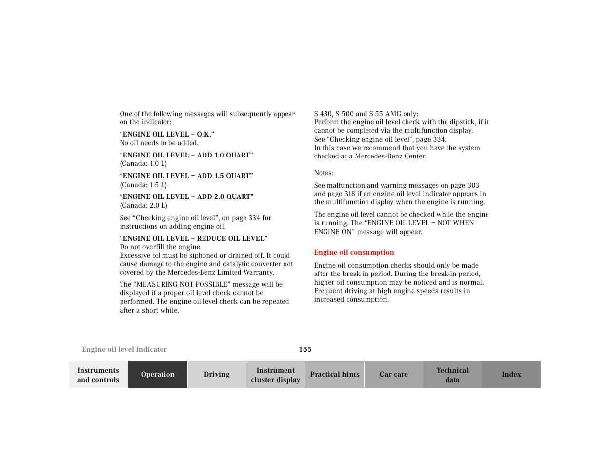 Mercedes-Benz 2001 S 430 User Manual | Page 158 / 421