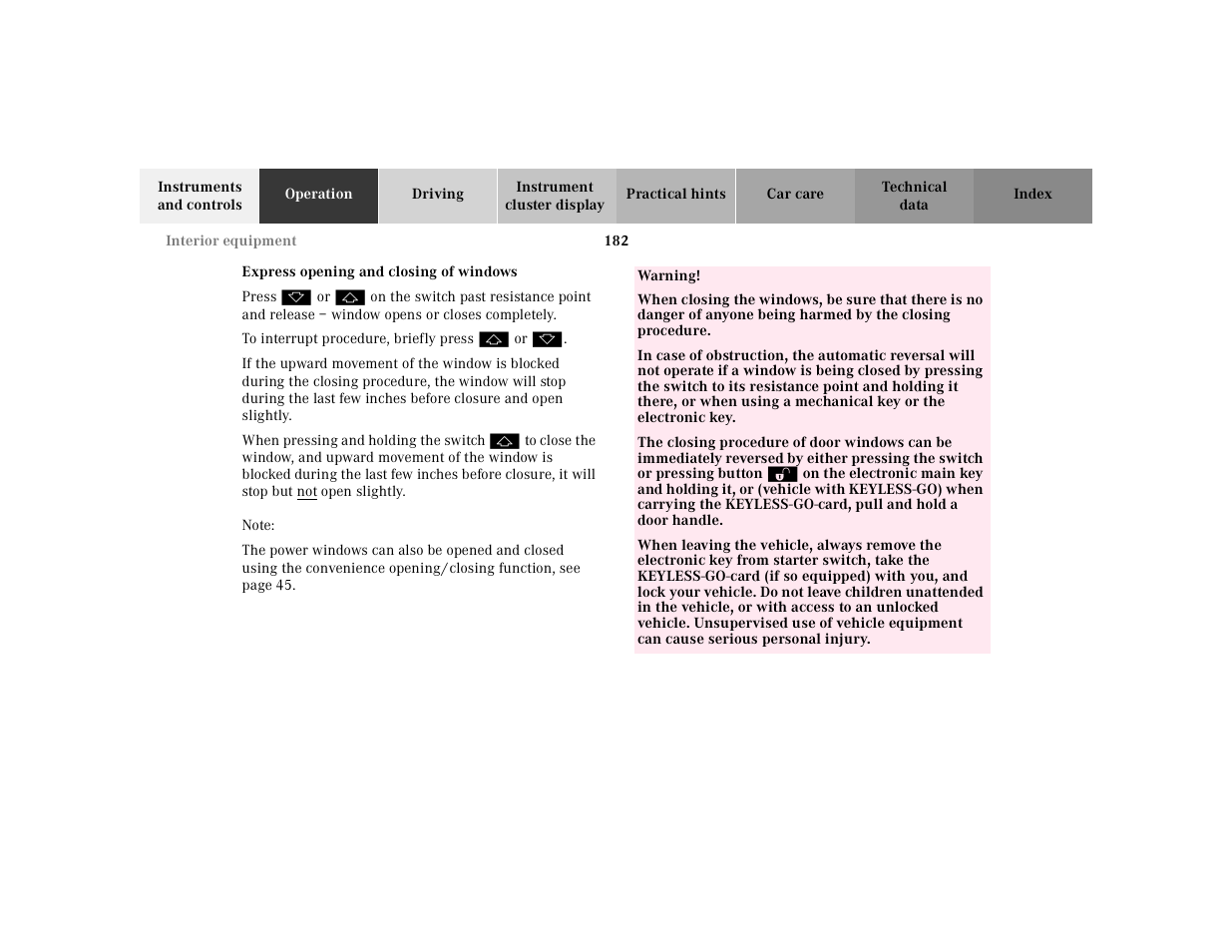 Mercedes-Benz 2001 S 430 User Manual | Page 185 / 421