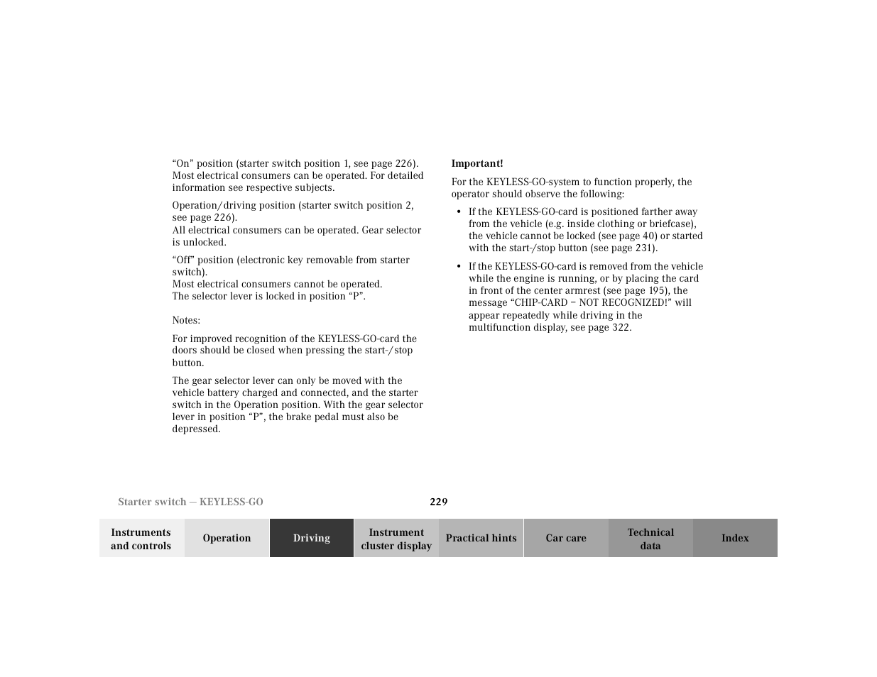 Mercedes-Benz 2001 S 430 User Manual | Page 232 / 421